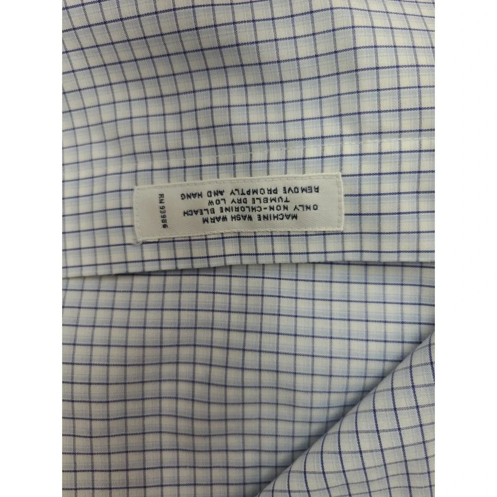 Brooks Brothers Button Up Shirt Blue Check 15½ 34‎ Long Sleeve